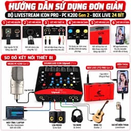 Bộ Livestream ICON Pro PC-K200 Gen 2 Kèm Box Live 24 Bit, Soundcard Thu Âm Karaoke Livestream 4