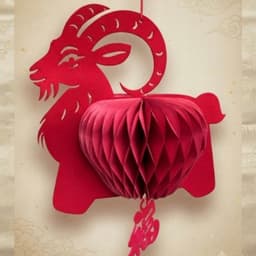 Hot 2027 - đèn lồng hình Dê đỏ 14x20cm decor trang trí noel, tết nguyên đán 3