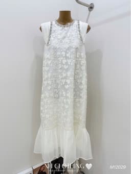 <Đầm bầu Quynhanhhouse> (NH CLOTHING) Váy ren đính đá chân tơ M12029 sm 4