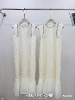 <Đầm bầu Quynhanhhouse> (NH CLOTHING) Váy ren đính đá chân tơ M12029 sm 1
