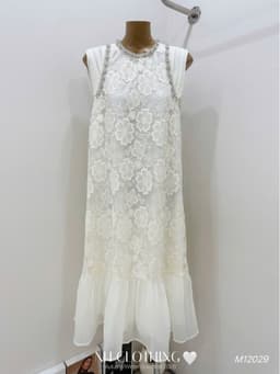 <Đầm bầu Quynhanhhouse> (NH CLOTHING) Váy ren đính đá chân tơ M12029 sm 3