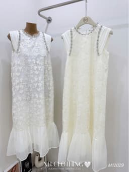 <Đầm bầu Quynhanhhouse> (NH CLOTHING) Váy ren đính đá chân tơ M12029 sm 2