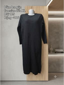 [2hand] Đầm len gân suông đen freesize đến XL 2