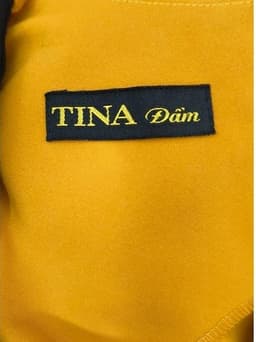 [2hand] Đầm thun tây sát nách phối vàng đen vạt chéo khoá kéo sau size M 5