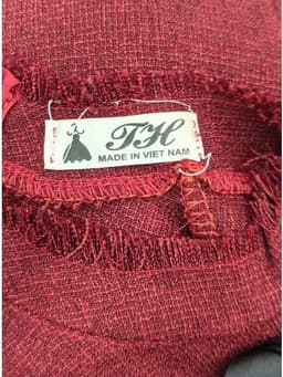 [2hand] Đầm dạ sát nách đỏ đô 1 lớp dáng A nơ size S M 3