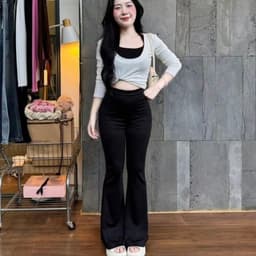 Set áo cặp phong cách thể thao mix quần ống loe 4