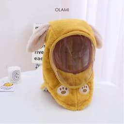 Mũ Kèm Kính Chắn Gió Cho Bé Từ 4-10 Tuổi ( Kính Có Thể Tháo Rời ) . Mũ Lông Có Kính Chắn Gió Bên Trong Lót Nỉ 6