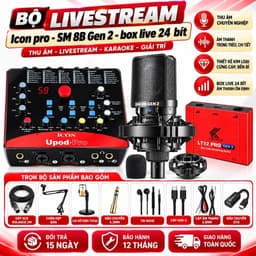 Bộ Livestream Icon Upod Pro + Micro SM-8B Gen 2 + Box Live LT12 Pro Gen 2 24 Bit, Combo Thu Âm Karaoke Livestream 1