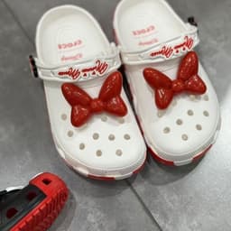 [Hộp bv] box bv Dép Sục Bít Mũi Nam Nữ Đính Nơ Đỏ Dễ Thương, Dép Quai Hậu Có Charm Trang Trí Size 36-44 5