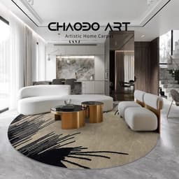 Thảm tròn lì bali trải sàn decor phòng ngủ, phòng khách sang trọng tinh tế,mặt in lì,không có lông 7