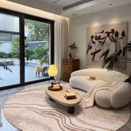 Thảm tròn lì bali trải sàn decor phòng ngủ, phòng khách sang trọng tinh tế,mặt in lì,không có lông 6
