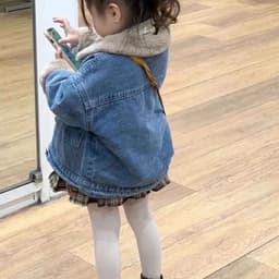 Áo Khoác Bò Cho Bé Lót Lông Dày Dặn Cổ Lông Ấm Áp Phong Cách Hàn Quốc Áo Jeans Thu Đông Cho Bé Trai Bé Gái 3