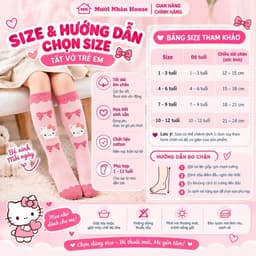 Tất Dài Bé Gái Cotton Mềm Mịn Họa Tiết Dễ Thương Cho Bé 1–12 Tuổi 4