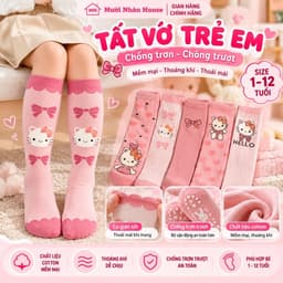 Tất Dài Bé Gái Cotton Mềm Mịn Họa Tiết Dễ Thương Cho Bé 1–12 Tuổi 1