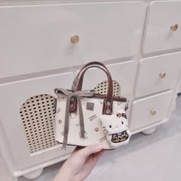Túi Xách Nữ Mini Họa Tiết Dễ Thương Kèm Nơ Trang Trí, Túi Đeo Vai Phong Cách Ngọt Ngào 8