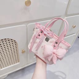 Túi Xách Nữ Mini Họa Tiết Dễ Thương Kèm Nơ Trang Trí, Túi Đeo Vai Phong Cách Ngọt Ngào 9