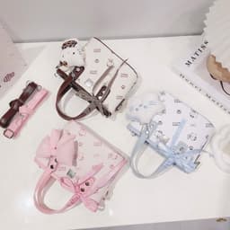 Túi Xách Nữ Mini Họa Tiết Dễ Thương Kèm Nơ Trang Trí, Túi Đeo Vai Phong Cách Ngọt Ngào 6