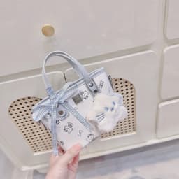 Túi Xách Nữ Mini Họa Tiết Dễ Thương Kèm Nơ Trang Trí, Túi Đeo Vai Phong Cách Ngọt Ngào 5