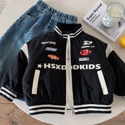 Áo Khoác Bóng Chày Cho Bé Phong Cách Racing Cá Tính Áo Jacket Thu Đông In Chữ HSXD DKIDS Cho Bé Trai Bé Gái 5
