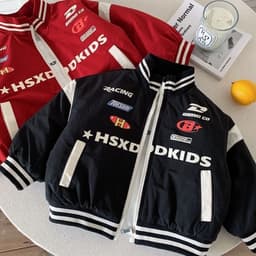 Áo Khoác Bóng Chày Cho Bé Phong Cách Racing Cá Tính Áo Jacket Thu Đông In Chữ HSXD DKIDS Cho Bé Trai Bé Gái 2