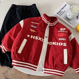 Áo Khoác Bóng Chày Cho Bé Phong Cách Racing Cá Tính Áo Jacket Thu Đông In Chữ HSXD DKIDS Cho Bé Trai Bé Gái 7