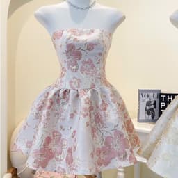Váy Gấm Cúp Hoa Thêu Dáng Xoè Cúp Ngực Kèm Choàng Voan Tiểu Thư Đi Cưới, Chụp Hình Tết 2027 Kieupham.shop 5