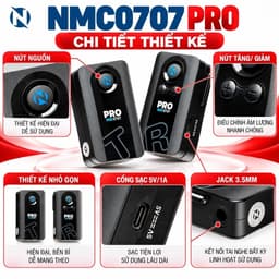 Bộ Thu Phát Âm Thanh Không Dây NMC-AUDIO NMC0707 PRO 5.8GHz, 24Bit/48K, Độ Trễ Thấp, Jack 3.5mm, Pin 7-10 Giờ 3