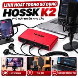 Box Livestream HOSSK K2 Stereo 24Bit – Hỗ Trợ OTG Windows Android iOS macOS, Vừa Live Vừa Sạc 5