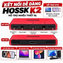 Box Livestream HOSSK K2 Stereo 24Bit – Hỗ Trợ OTG Windows Android iOS macOS, Vừa Live Vừa Sạc 4
