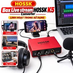 Box Livestream HOSSK K5 Converter 24Bit Stereo – Hỗ Trợ Vừa Sạc Vừa Live, OTG Windows Android iOS macOS 5