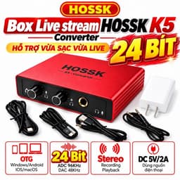Box Livestream HOSSK K5 Converter 24Bit Stereo – Hỗ Trợ Vừa Sạc Vừa Live, OTG Windows Android iOS macOS 1
