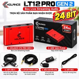 Box Livestream KOLANCE LT12 PRO GEN 2 24Bit Stereo, Sound Card Thu Âm OTG Type C Cho Điện Thoại Máy Tính 1