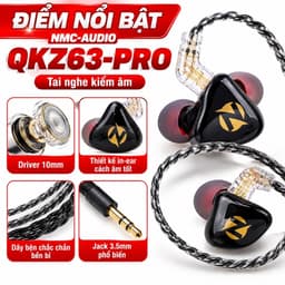 Tai Nghe In-Ear NMC-AUDIO QKZ63-PRO Kiểm Âm, Driver 10mm, Jack 3.5mm, Dây Dài 2.5m 2