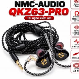 Tai Nghe In-Ear NMC-AUDIO QKZ63-PRO Kiểm Âm, Driver 10mm, Jack 3.5mm, Dây Dài 2.5m 1