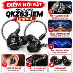 Tai Nghe In-Ear NMC-AUDIO QKZ63-IEM Limited Nhét Tai Hát Live, Kiểm Âm, Jack 3.5mm, Dây 2.5 Mét 2