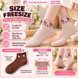 Tất Nữ Cotton Mềm Mịn Co Giãn Tốt, Vớ Cổ Ngắn Nữ Nhiều Màu Thời Trang 4