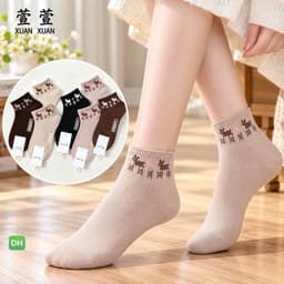 Tất Nữ Cotton Mềm Mịn Co Giãn Tốt, Vớ Cổ Ngắn Nữ Nhiều Màu Thời Trang 9