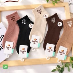 Tất Nữ Cotton Mềm Mịn Co Giãn Tốt, Vớ Cổ Ngắn Nữ Nhiều Màu Thời Trang 6