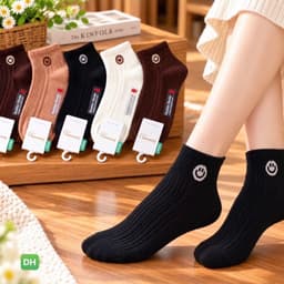 Tất Nữ Cotton Mềm Mịn Co Giãn Tốt, Vớ Cổ Ngắn Nữ Nhiều Màu Thời Trang 8