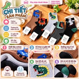 Sét 5 Đôi Tất Vớ Trẻ Em Cotton Mềm Mịn Co Giãn Tốt Cho Bé Trai Bé Gái,In Họa Tiết Hoạt Hình 4