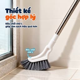 Chổi Cọ Nhà Vệ Sinh Cán Dài Đầu Chữ L Đa Năng, Cây Chà Sàn Nhà Tắm Chà Khe Hẹp Góc Tường, Cửa Sổ Tiện Lợi 3