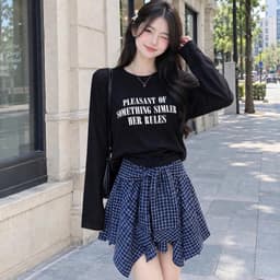 Áo thun nữ dài tay thun giấy xước mỏng in chữ thời trang,áo thun nữ form rộng tay dài đẹp TG PLEA05 6