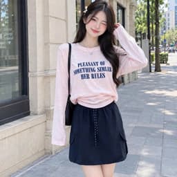 Áo thun nữ dài tay thun giấy xước mỏng in chữ thời trang,áo thun nữ form rộng tay dài đẹp TG PLEA05 8
