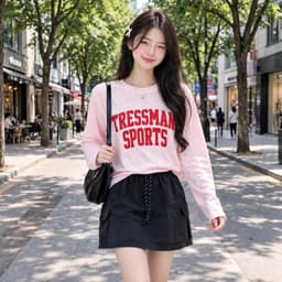 Áo thun nữ dài tay chất thun giấy xước in hình chữ đỏ đẹp áo form rộng nữ thu đông TRESS8 8