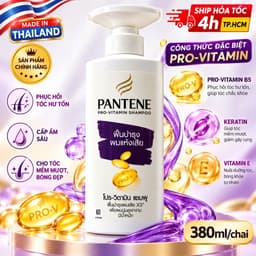 [ CHUẨN THÁI] DẦU GỘI PANTENE PRO-V NỘI ĐỊA THÁI LAN 380ml/chai. TÍM PHỤC HỒI-HỒNG GIẢM TÓC RỤNG 5
