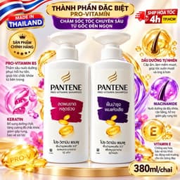 [ CHUẨN THÁI] DẦU GỘI PANTENE PRO-V NỘI ĐỊA THÁI LAN 380ml/chai. TÍM PHỤC HỒI-HỒNG GIẢM TÓC RỤNG 4