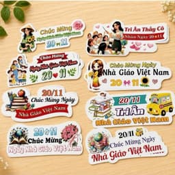 Set 20-50 Cái Banner Thiệp Cài Trang Trí 20/10 - 20/11, Tri Ân Thầy Cô, Chúc Mừng Ngày Lễ, Phụ Kiện Trang Trí 4