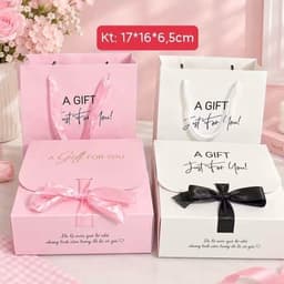 Combo 10 Hộp Quà Hoa Tiền Kèm Túi Đựng - Hộp A GIFT - Hộp Đựng Quà Tặng (Không Kèm Quà) 1