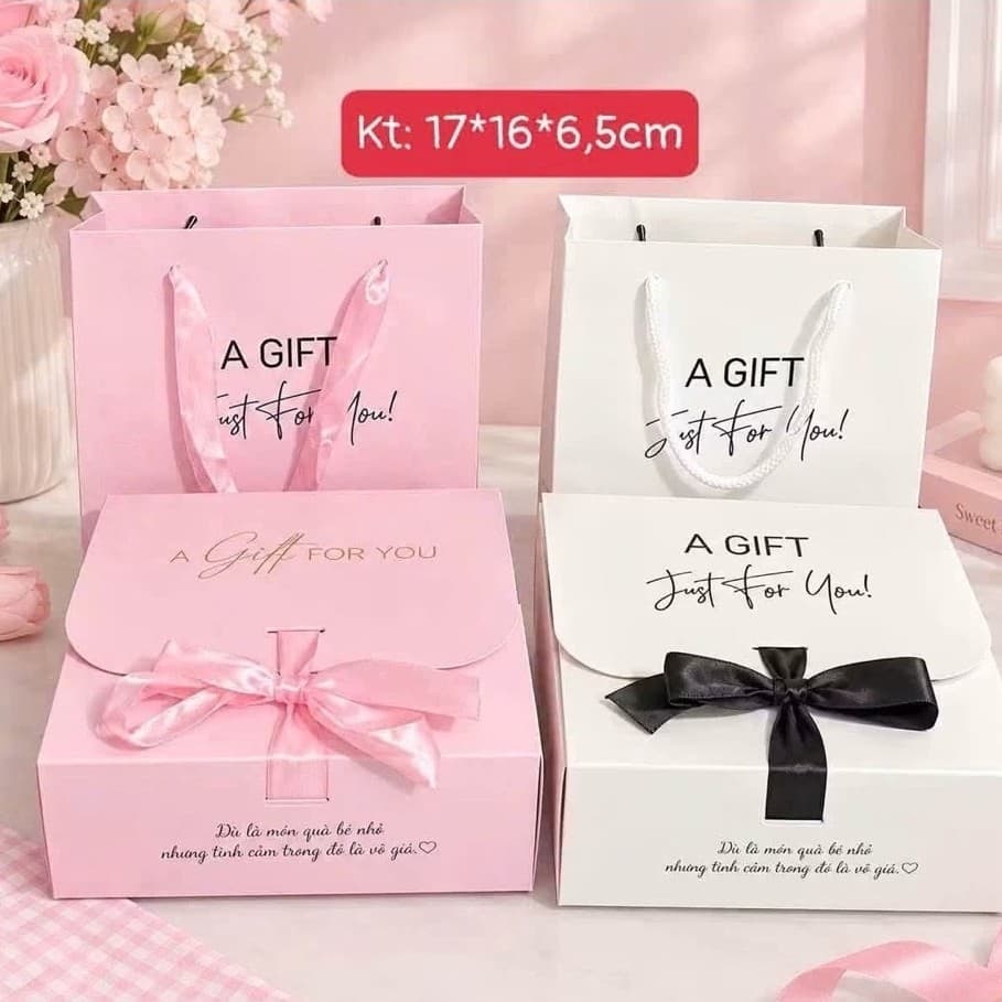 Combo 10 Hộp Quà Hoa Tiền Kèm Túi Đựng - Hộp A GIFT - Hộp Đựng Quà Tặng (Không Kèm Quà)
