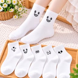 Tất nữ Cổ Cao Set 10 Đôi Chất Cotton Hoạ Tiết ICon Ngộ Nghĩnh Đáng Yêu 4